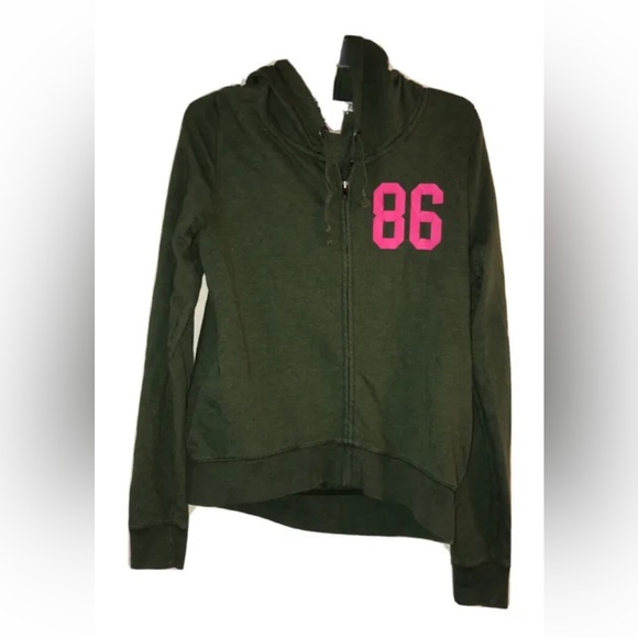 VICTORIAS SECRET PINK Womens Green Full Zip Up Hoodie Jacket Size Small. - Picture 3 of 3